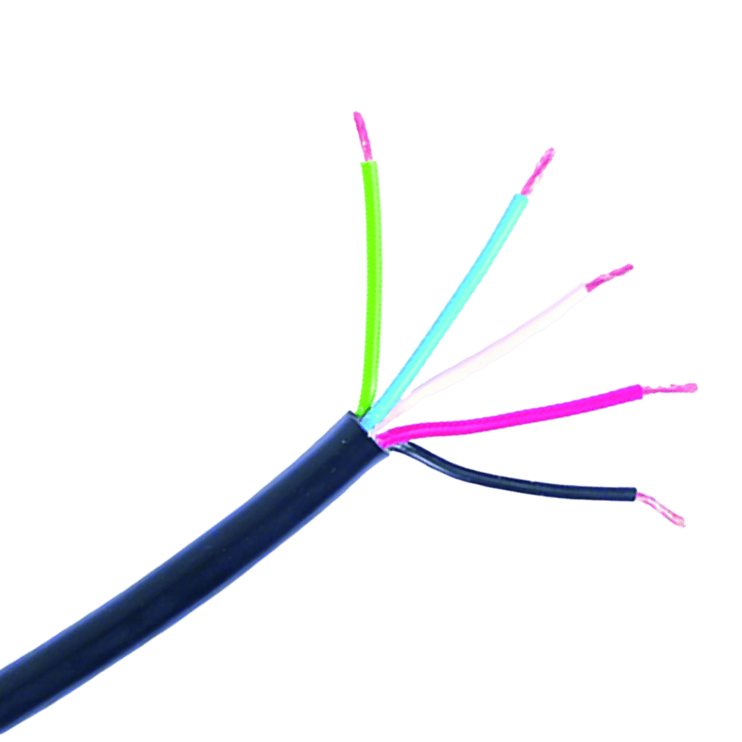 5-aderige kabel | 1,50mm² | zwart-rood-blauw-groen-wit | 50m