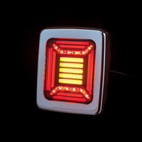 LED achterlicht | chrome | 12-24v | 100cm kabel |H+V montage