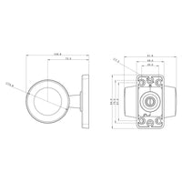 LED breedtelamp amber 12-24v 45cm kabel