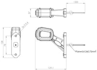 LED breedtelamp links rood-wit-amber 12-24v 50cm kabel | MB-2731RWA