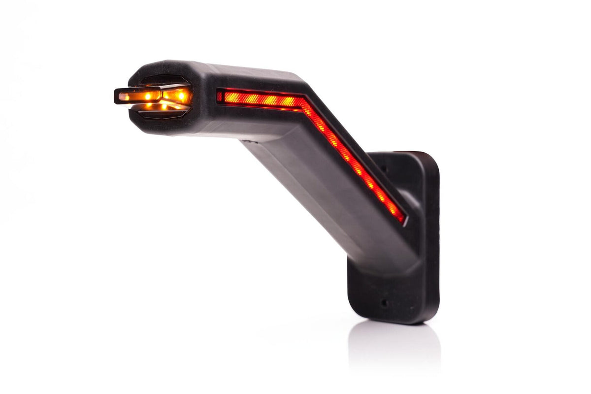LED breedtelamp links incl. knipperlicht, dark lens 12-24v