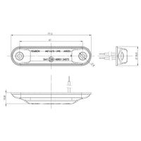 LED dark markeringslicht wit 12-24v 0,5m kabel