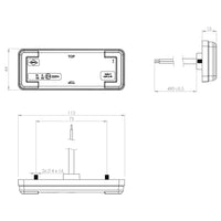 LED markeringslicht neon wit | 12-24v | 50cm. kabel | MV-3100W