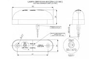 LED dark markeringslicht wit 12-24v 50cm kabel
