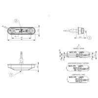 LED markeringslicht amber met beugel | 12-24v | 50cm. kabel | MV-4300A
