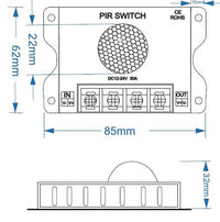 Bewegingssensor 12-24v 30A