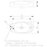 LED markeringslicht amber | 12-24v | 50cm. kabel | MV-5400A