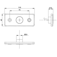 LED markeringslicht wit | 12-24v | 50cm. kabel | 1,5mm². connector met beugel | MV-5670W