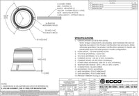 LED Zwaailamp amber | 12-24v | 3-bouts 400-serie | R65 | V11050