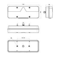 Rechts | LED Trailerlamp | dynamisch knipperlicht | 9-36v | 7-PIN | 200cm. kabel | VC-1012B7