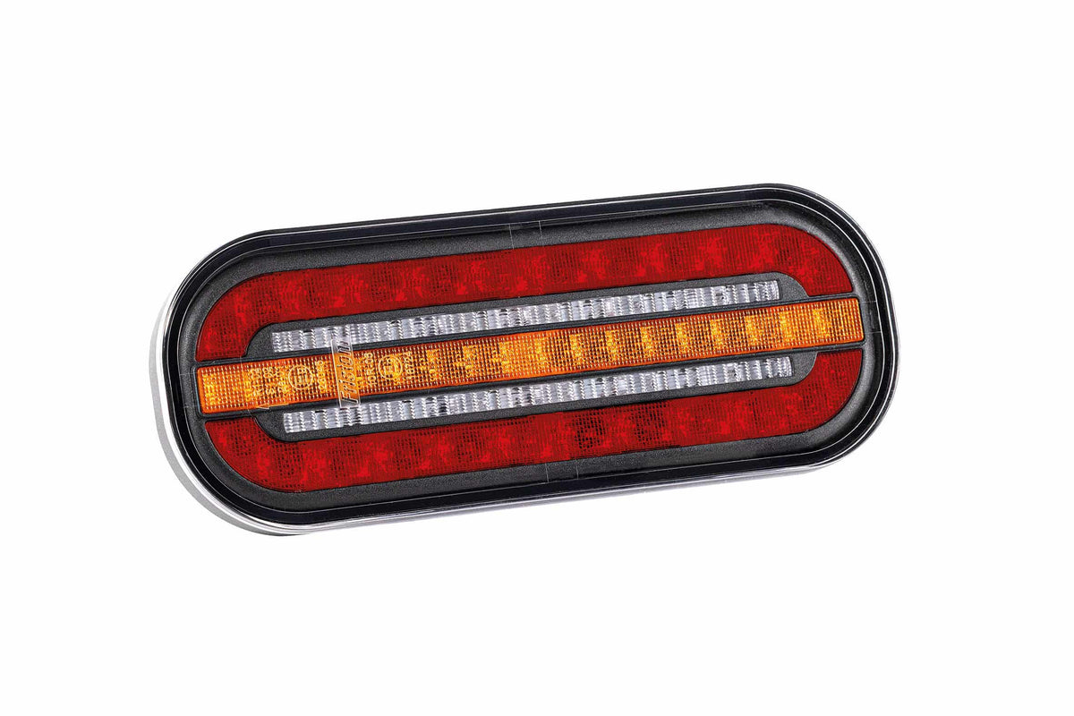 LED compact achterlicht met statisch knipperlicht | montage H+V 12-24v | VC-330