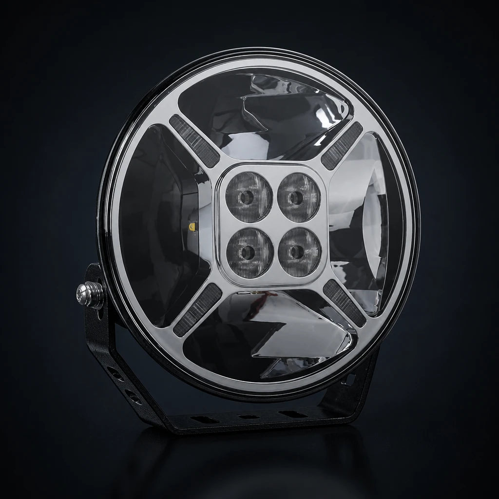LED verstraler chrome met dagrijverlichting | 12.000 lumen | 9-36v | WD-80120C.1