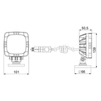LED werklamp magneetvoet 1000lm - 12W - 12-24v | WF-1012MM80