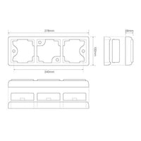 LED achterlicht met zwarte rand | 12-24v | 40cm. kabel | 80BRAWME