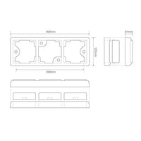LED achterlicht met zwarte rand | 12-24v | 40cm. kabel M | 100BARRME