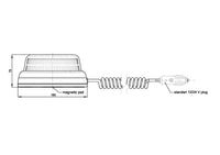 R65 LED zwaailamp, double flash, Magneet, 12-24V 3m kabel
  | S10ZL413