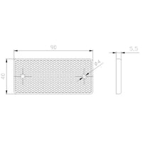 Rode reflector 90 x 40mm. met schroefbevestiging | VRF-501R