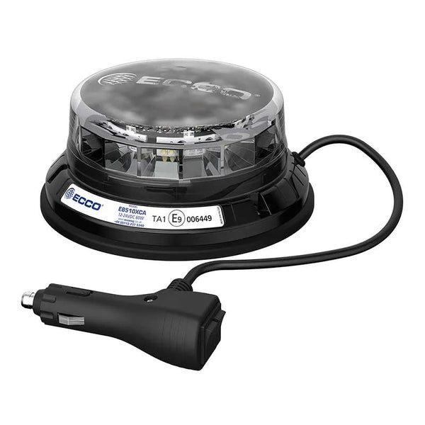 LED R65 Zwaailamp 12-24v Amber-transparant-CISPR25-IP69K-Magneet | EB5104CA