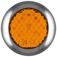 LED knipperlicht met chromen rand | 12-24v | 0,15m. kabel | 145AME