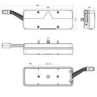 Links | LED trailerlamp | dynamisch knipperlicht | 9-36v | 200cm. kabel | VC-1021