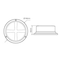 LED R65 low base zwaailamp amber 3-bouts montage 12/24v