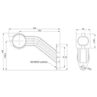 Links | LED breedtelamp met schuine steel | 12-36v | 1,5mm². connector | M10BV-721RWA