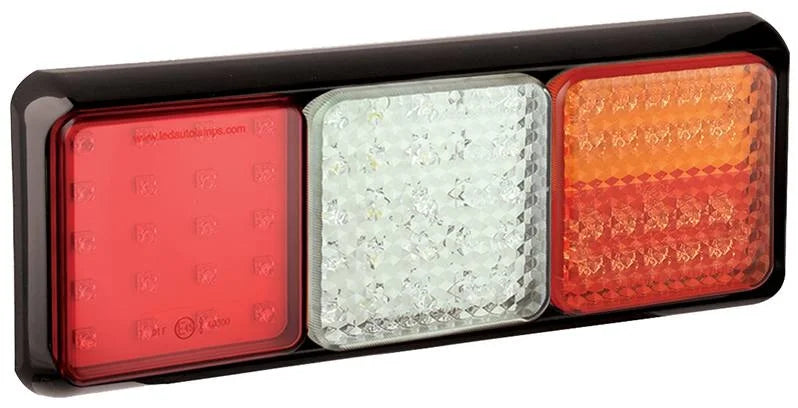 LED achterlicht met zwarte rand | 12-24v | 40cm. kabel | 100BSTIWFMRE