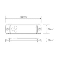 LED markeringslicht amber | 12-24v | 50cm. kabel | 129AM