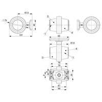 LED pendellamp | korte steel | matte lens | 12-24v | MB-1020RA