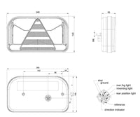 Links | LED achterlicht zonder kentekenlicht | 12-36v | 5-PIN | V10C5-511B5