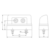 LED kentekenverlichting | 12-36v | met connector 1,5mm². | M10KV-320H
