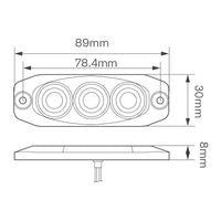 LED Compact knipperlicht 12-24v (heldere lens) | 11ACM