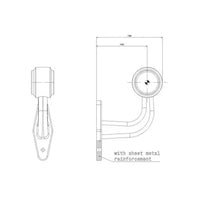 Links | LED breedtelamp met haakse steel | 12-24v | 0,75mm². connector | M10BV-411RW