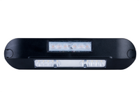 LED zij-werklamp + amber R65 flitser, 4000K, zwart huis 12-2 | WFF-1210ZA
