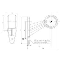 Links | LED breedtelamp | schuine steel | 12-36v | 1,5mm². connector | M10BV-321RW