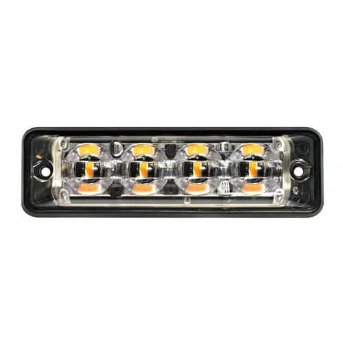 Ultra platte Slimline LED flitser 4 LED's | R65 | Amber | 10-30v | S11F4002