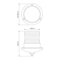 LED flits zwaailamp | 10-30v | met PC enkel bouts montagevoet | R10 | EQPR10ABM-SB