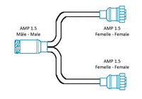 Splitkabel 1x 7-PIN AMP Male > 2x 7-PIN AMP Fem 50cm | D11689