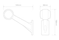 Links | LED breedtelamp | schuine steel | 12-24v | 20cm. kabel | 1004LE