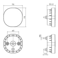 LED achteruitrijlicht | 12-24v | 50cm. kabel | superseal vlakke montage | VR-340SS