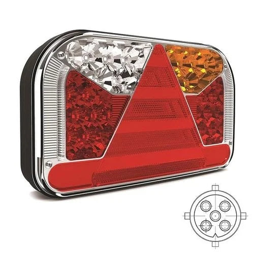 Links | LED achterlicht zonder kentekenlicht | 12-36v | 5-PIN | V10C4-501B5