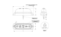 LED markeringslicht wit met beugel | 12-24v | 50cm. kabel | MV-4090W