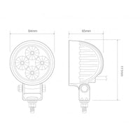 LED werklamp | 12 watt | 800 lumen | 12-24v | Floodbeam zwart | 8312BM