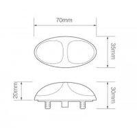 LED markeringslicht amber | 12-24v | 10cm. kabel | 37CAM2P