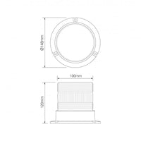 LED flits zwaailamp | 10-30v | met PC 3-bouts| R65 | EQPR65ABM
