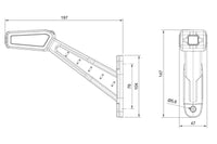 Rechts | LED breedtelamp | 12-36v | 30cm. kabel | rood-wit-amber | MB-1462RWA