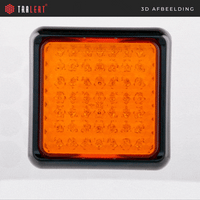 LED knipperlicht met zwarte rand | 12-24v | 40cm. kabel | 100AME