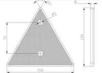 Driehoek reflector | met schroefmontage | VRF-410R