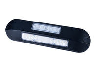 LED zij-werklamp + amber R65 flitser, 4000K, zwart huis 12-2 | WFF-1210ZA