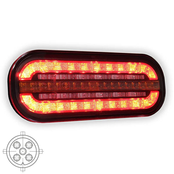 LED compact achterlicht met dynamisch knipperlicht | 12-24v | VC-320B5
